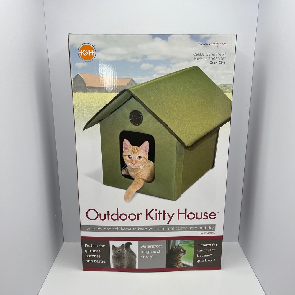 K&H Pet Products Outdoor Kitty House Cat Shlter‎ Waterproof Unheated 22"x19"x17"